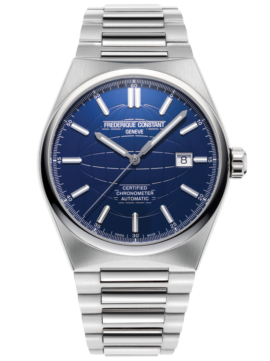 Highlife Automatic COSC watch for man. Automatic movement, blue dial, stainless-steel case, date window and stainless-steel integrated and interchangeable bracelet