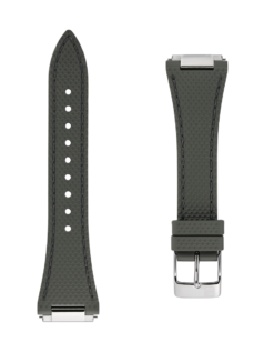 Green rubber strap. Easy changing system strap. Stainless-steel tongue buckle. Width: 14x12mm. Interhorn: 14mm. Length 100x70mm